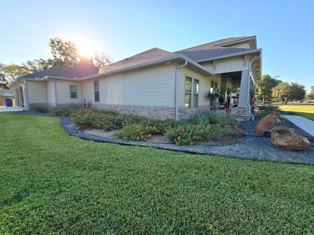 Rock landscape work by Mid County Lawn